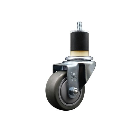 Service Caster 3'' Gray Poly Wheel Swivel 1-7/8'' Expanding Stem Caster SCC-EX20S314-PPUB-178